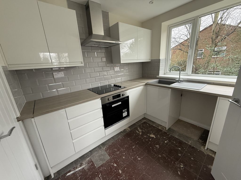 Thumbnail Unfurnished. One bedroom purpose built flat within an established block. The accommodation comprises: communal entrance hall with security door entry system. Lounge, fitted kitchen, double bedroom, bathroom with shower over bath and separate wc. The property also benefits from economy 7 heating and double glazing. 